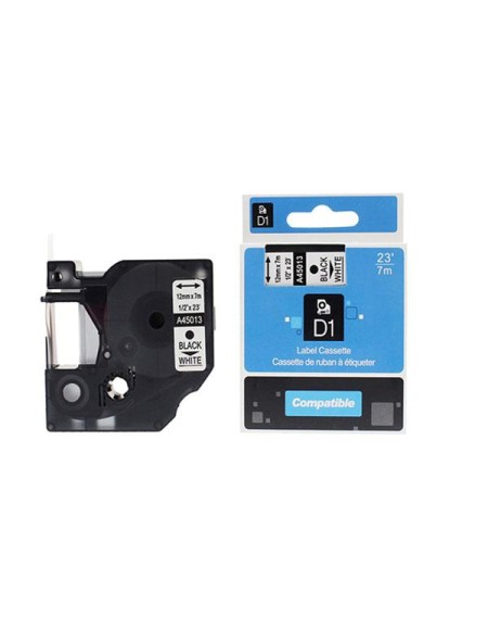 Etiquetas genéricas Dymo D1 45013 Negro / Blanco  Cinta rotuladora generica S0720530